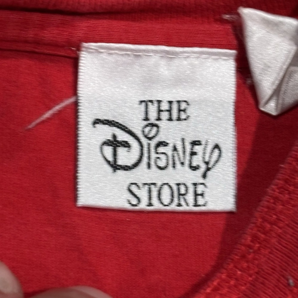 vintage 1990s Disney Store embroidered Henley long-sleeve shirt Small Red - Picture 3 of 8